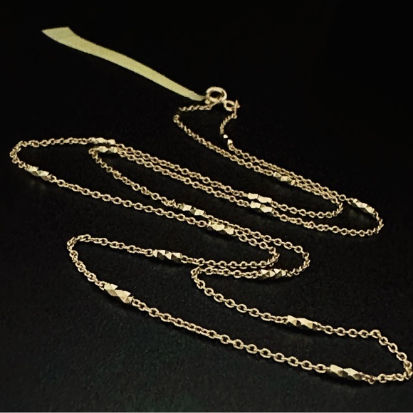 20”2.80 gr.14K Gold Solid Forzentina Cylinder Chain Necklace - Picture 4 of 17